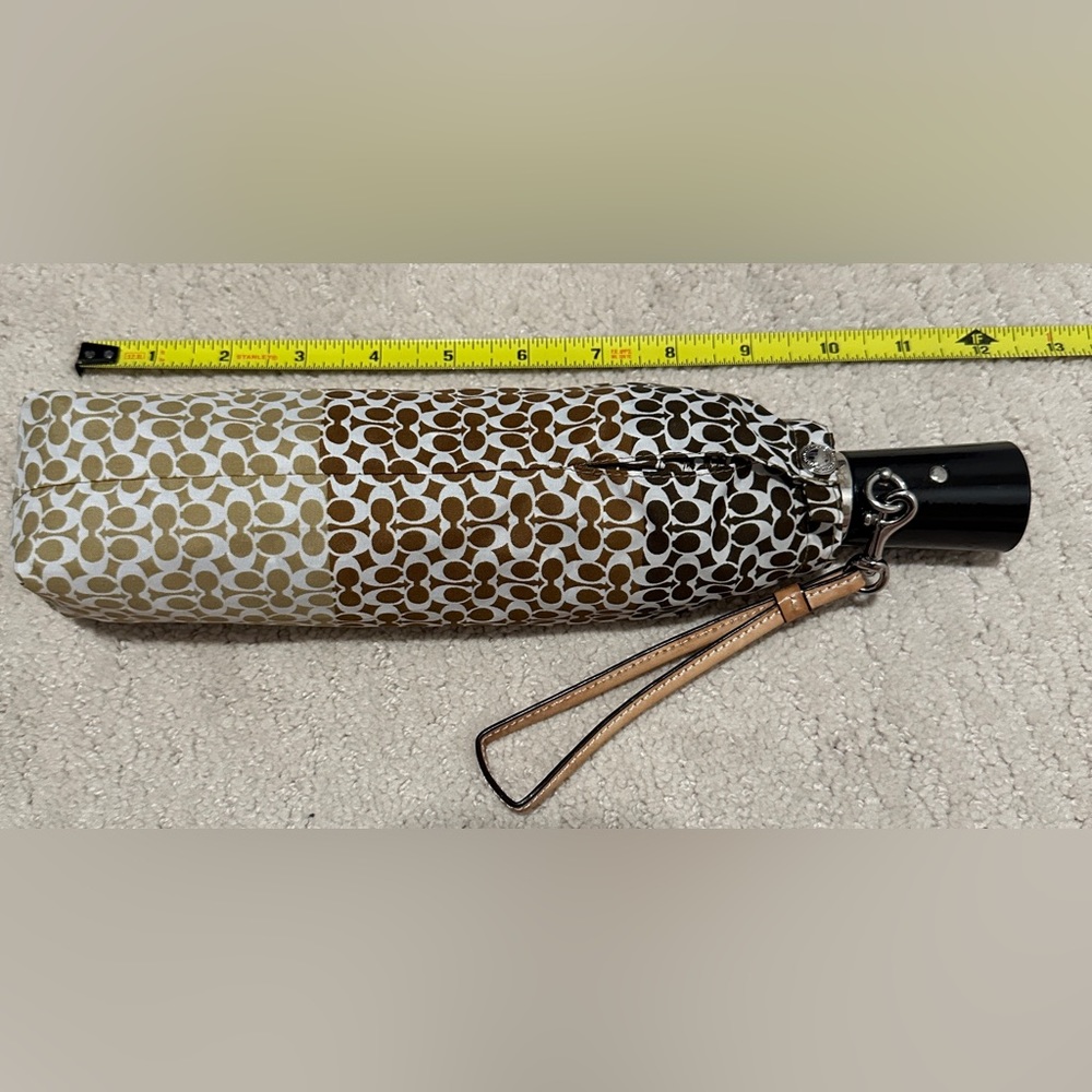 Coach umbrella, used, khaki/brown color